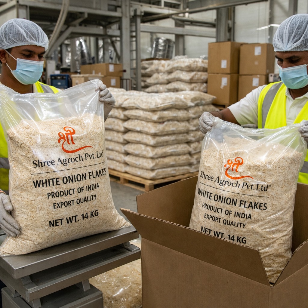 Export packaging dehydrated onion