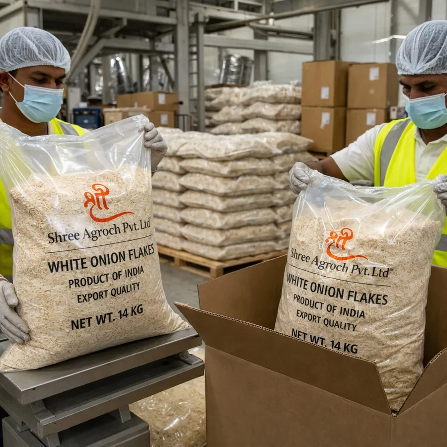 Export packaging dehydrated onion